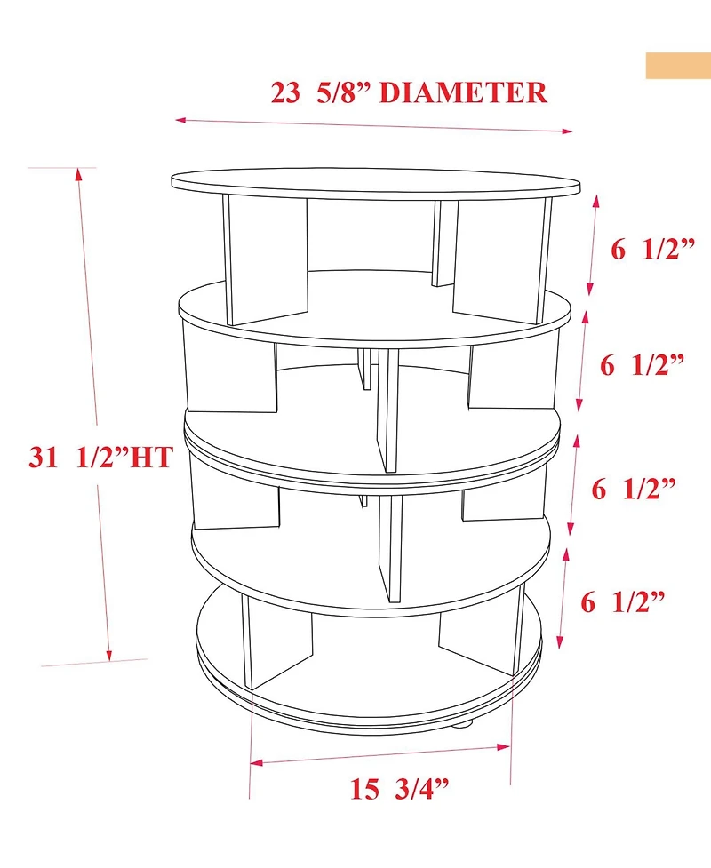 Kings Brand Furniture 4-Tier Rotating Lazy Susan Shoe Rack, 360° Revolving Storage Organizer for Closet Entryway Bedroom Hallway