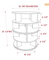 Kings Brand Furniture 4-Tier Rotating Lazy Susan Shoe Rack, 360° Revolving Storage Organizer for Closet Entryway Bedroom Hallway