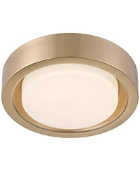 360 Lighting Jayson 12 3/4" Modern Flush-Mount Ceiling Light Fixture Kitchen Foyer Round Led Satin Bronze Finish White Glass