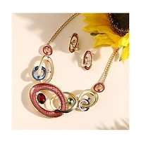 Sohi Women's Circular Cluster Jewellery Set
