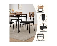 gaomon 3-Piece Dining Table Set, Modern Kitchen Table Set for 2, Dining Table and Chairs for 2 with Metal Frame, Storage Rack, Square Table and 2 Padd