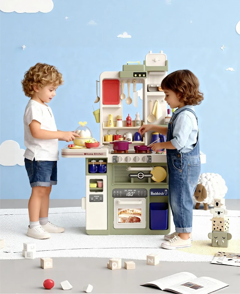 Sugift Kids Kitchen Playset, Interactive Play with Lights and Sounds, For Toddlers 2+ Years Old, Realistic Toy Accessory Set