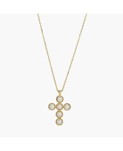 Sterling Silver 18k Gold Plated Victoria Cross Pearl Necklace – Trending for Summer, Faith-Inspired Jewelry