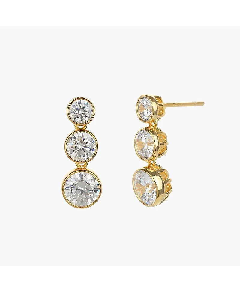 Sterling Silver 18k Gold Plated Gabriella Linear Drop Earrings – Dainty Summer Earrings, Lightweight, Vacation Style, Warm Weather Look
