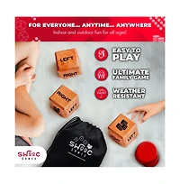 Giant Right Center Left Dice Game (All Weather) w/ 24 Large Chips & Carry Bag - Jumbo Wooden Lawn Game - Backyard Games