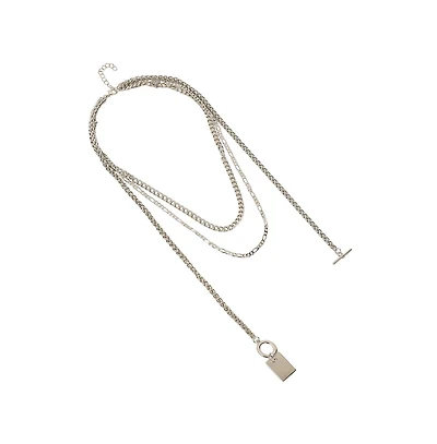Sohi Women's The Interlock Charm Multi-Layer Necklace