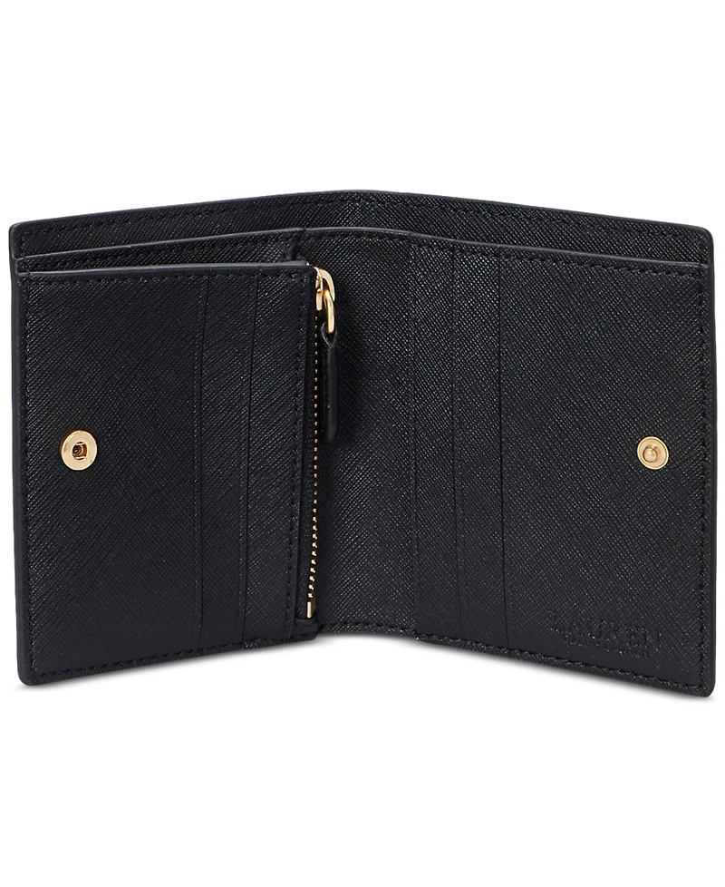 Lauren Ralph Crosshatch Leather Compact Wallet