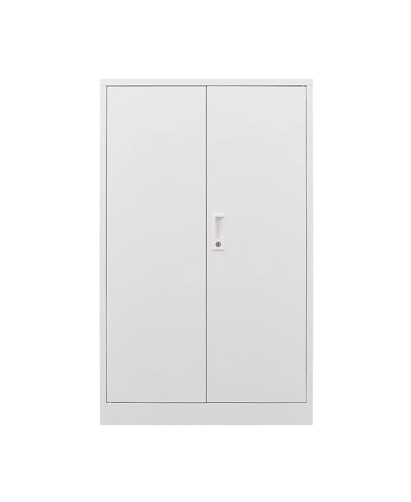 Slickblue Metal Storage Cabinet with Locking Doors and Adjustable Shelf – Folding Filing Locker for Home, Office, School, Garage