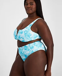 Salt + Cove Plus Tie-Dyed Bikini Top, Created for Macy's