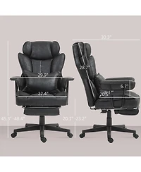 Homcom 396lbs. Big and Tall Office Chair with Footrest & Wide Seat,