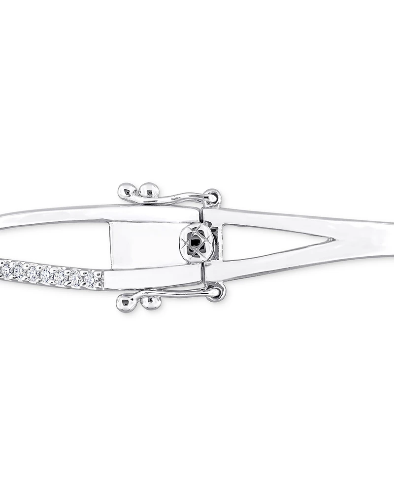 Moissanite Crossover Bangle Bracelet (1/2 ct. t.w.) in Sterling Silver