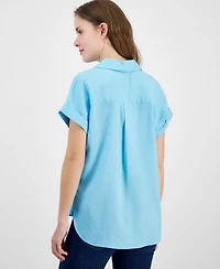 Nautica Jeans Women's Collared Button-Front Camp Shirt