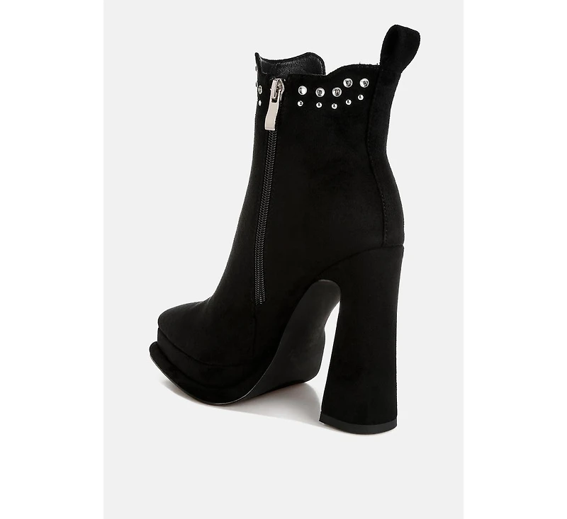 Dalton Studs Embellished High Ankle Boots