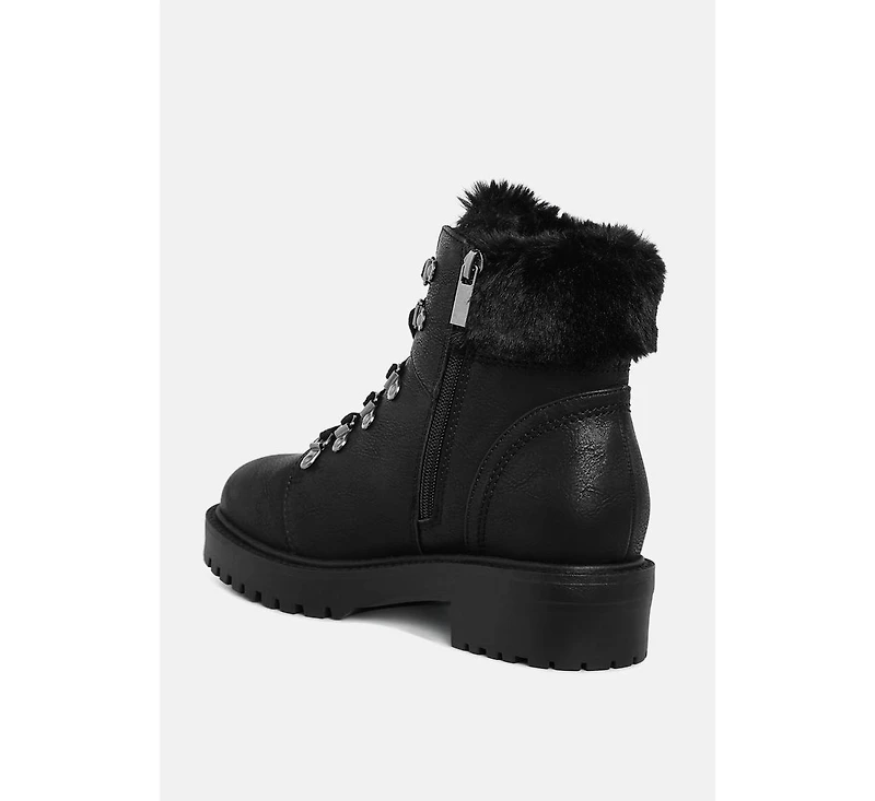 Maranta Faux Fur Collar Ankle Boots