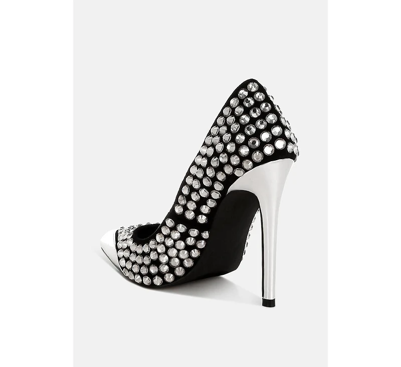 Super Fan Diamante Embellished Stiletto Pumps