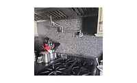 Slickblue Wall-Mount Pot Filler Faucet in Brushed Nickel Finish with Dual Swing Joints Design for Kitchen Use
