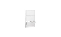Narrow Shoe Cabinet for Entryway – 3-Tier Flip-Down Shoe Rack & Wood Organizer for Small Spaces