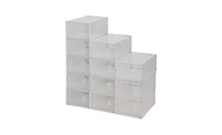 12 Clear Stackable Shoe Boxes – Plastic Shoe Organizer Set for Closet, Entryway & Sneaker Display