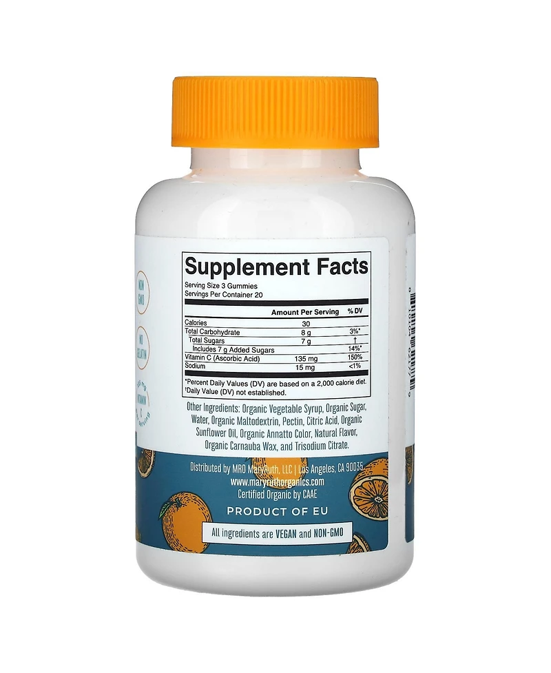 MaryRuth's Organic Vitamin C Gummies Orange