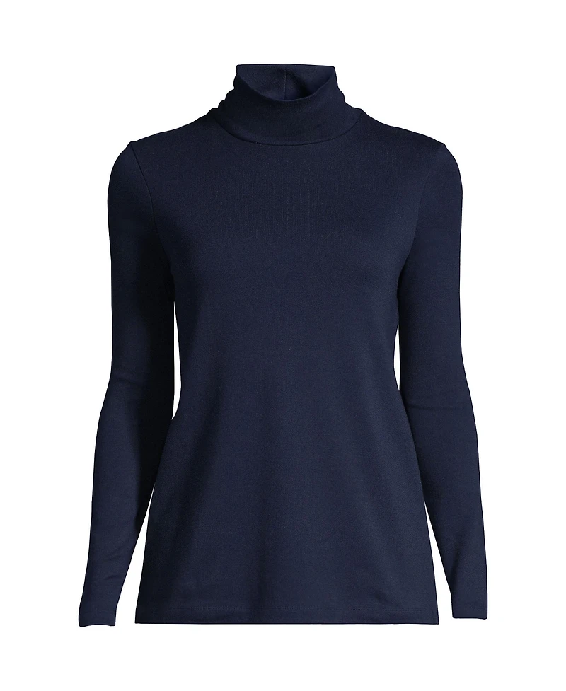 Lands' End Plus Size Supima Cotton Fitted Long Sleeve Turtleneck