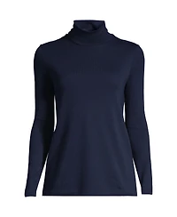 Lands' End Plus Size Supima Cotton Fitted Long Sleeve Turtleneck