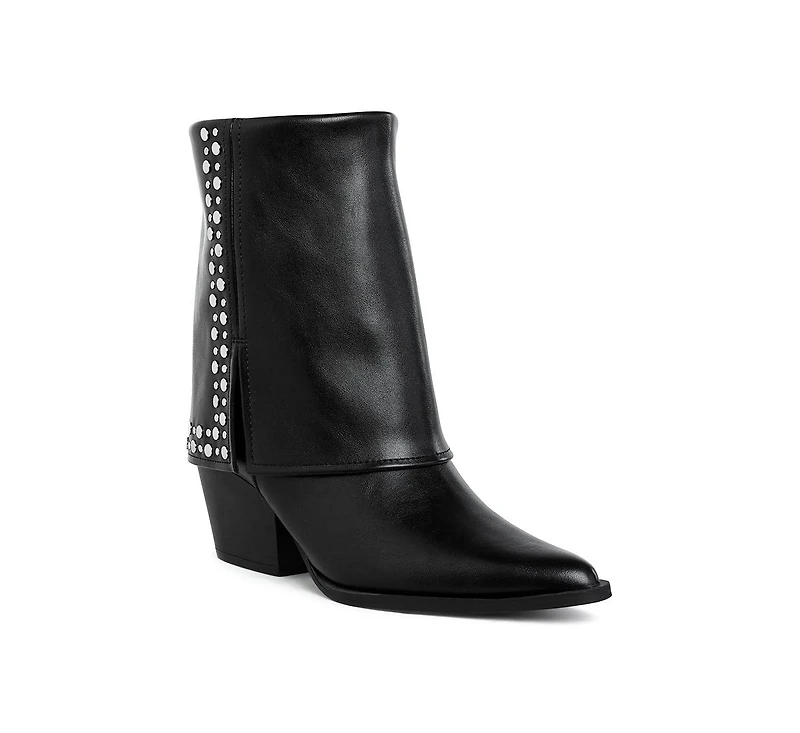 Mariachi Stud Embellished Foldover Boots