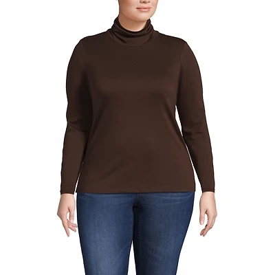 Lands' End Plus Supima Cotton Fitted Long Sleeve Turtleneck