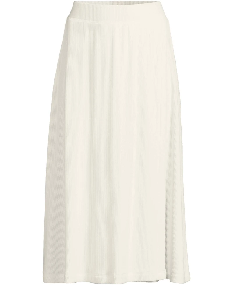 Lands' End Women's Cozy Rib Midi Wrap Skirt