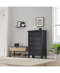 Modern 5 Drawers Dresser For Bedroom, Dresser With Wide Drawers, Wood Chest Of Drawers, Tall Dresser For Bedroom, Closet, Living Room, Hallway