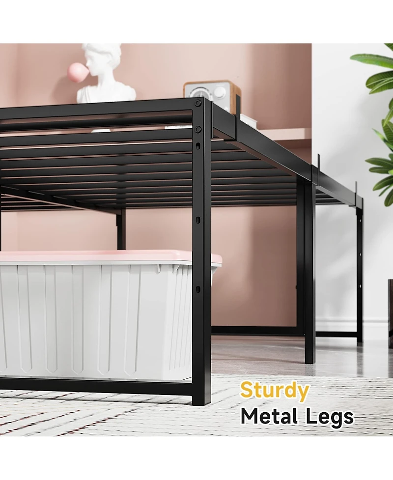 gaomon Queen Size Bed Frame Platform, 14 inch Metal Twin Bed Mattress Frame with 3 in 1 Steel Support