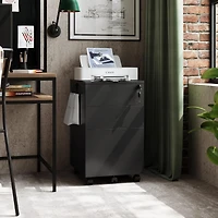 Galaxhero 3-Drawer Rolling File Cabinet with Lock, Small Wood Office Filing Cabinet for Home Office, Fits Letter/Legal/A4 Size Folders, Under Desk, Bl