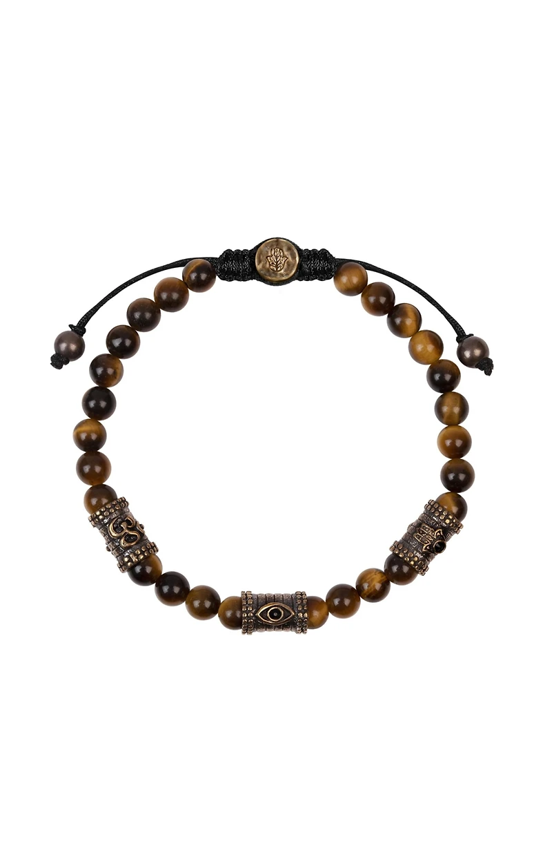 Healing Courage - Tiger's Eye Triple Protection Bracelet