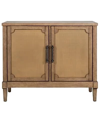 Martha Stewart Collection 36.5" Wood Salina Wide Woven Cane Accent Cabinet