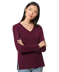 Melissa Paige Women's V-Neck Wide-Hem Wide-Cuff Sweater