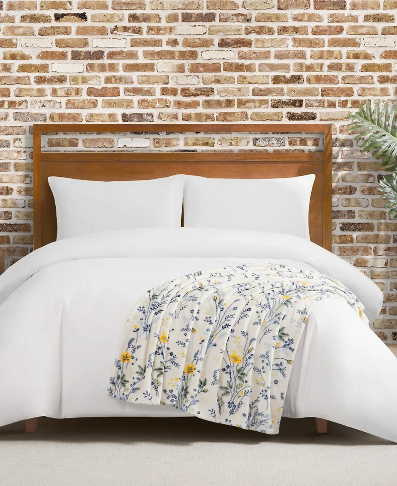 Lucky Brand Wildflower Plush Throw, 50" x 70"