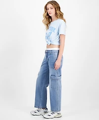 Madden Girl Juniors' Boxer Detail Cargo Jeans