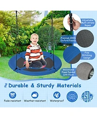 Hongge 40 Inches Saucer Tree Swing with Adjustable Hanging Ropes and 900D Oxford Fabric