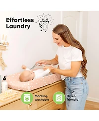 KeaBabies 2pk Soothe Changing Pad Covers for Girl, Boy, Soft Cotton Contoured Diaper Table