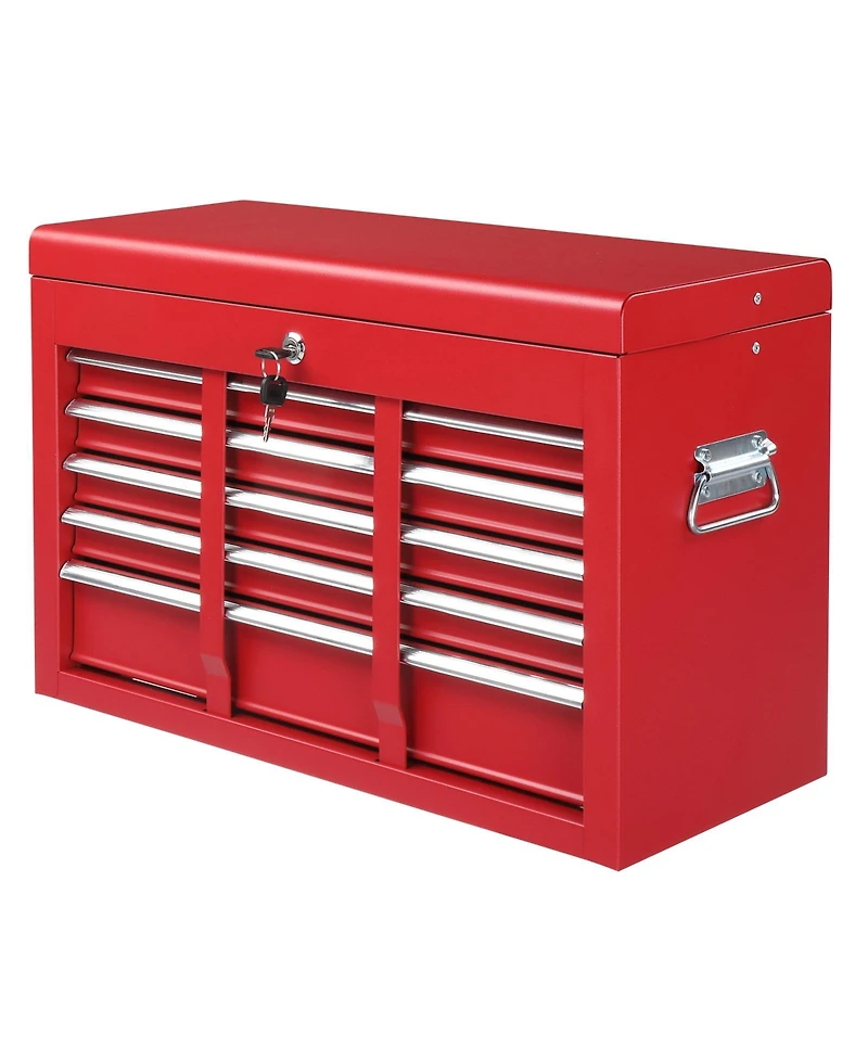 Slickblue Heavy-Duty Steel Tool Cart Cabinet with 5 Lockable Drawers - 330lb Capacity in Red for Secure Storage