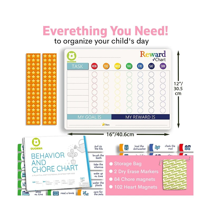 Quokka Reward Magnetic Behavior Chore Chart for Kids at Home