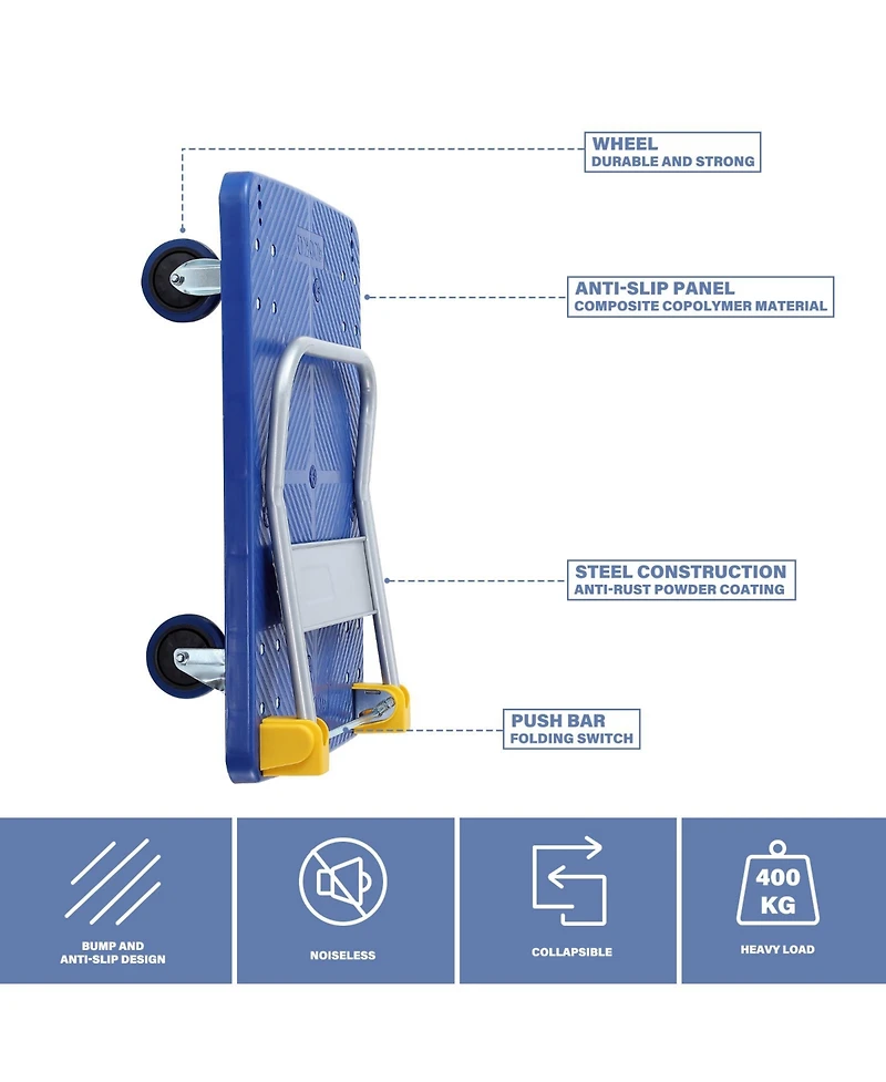 Flynama Foldable Push Hand Cart