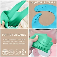 Sperric Baby Girls Silicone Bibs - Soft Bib with Food Catcher and Waterproof Material Adjustable Fit