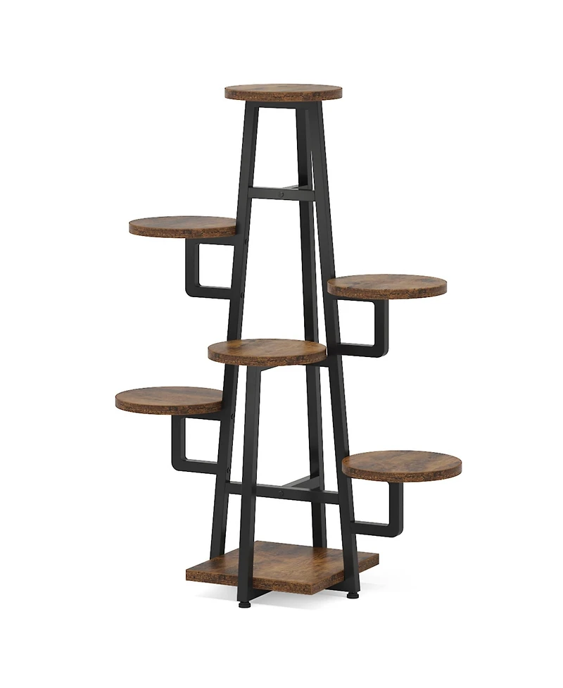 Tribesigns Wooden Corner Plant Pots Holder Rack Flower Stand Shelf Planter Organizer,7 Tier Plant Stand Indoor