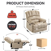 Mondawe Large Manual Recliner Chair Fabric For Living Room