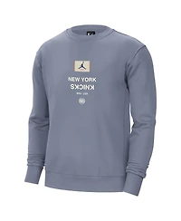 Jordan Men's Blue New York Knicks Courtside Statement Edition Heavyweight Pullover Sweatshirt