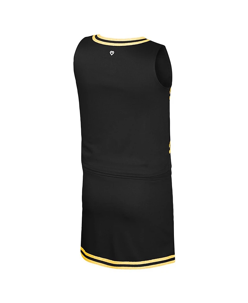 Colosseum Big Girls Black Iowa Hawkeyes Cheerleader Top Skirt Set