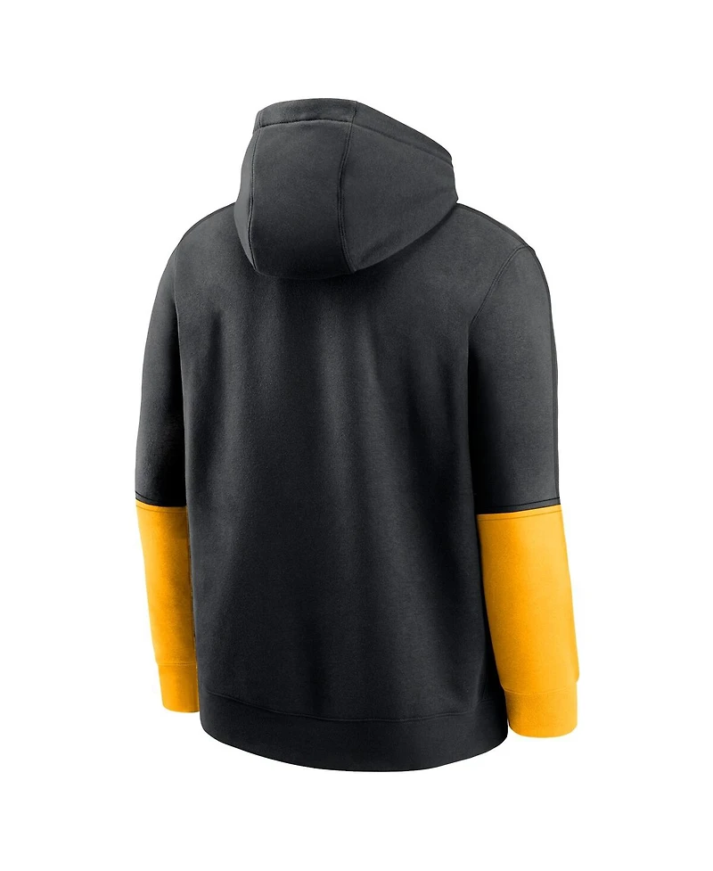Nike Men's Black/Gold Iowa Hawkeyes 2024 Sideline Club Pullover Hoodie