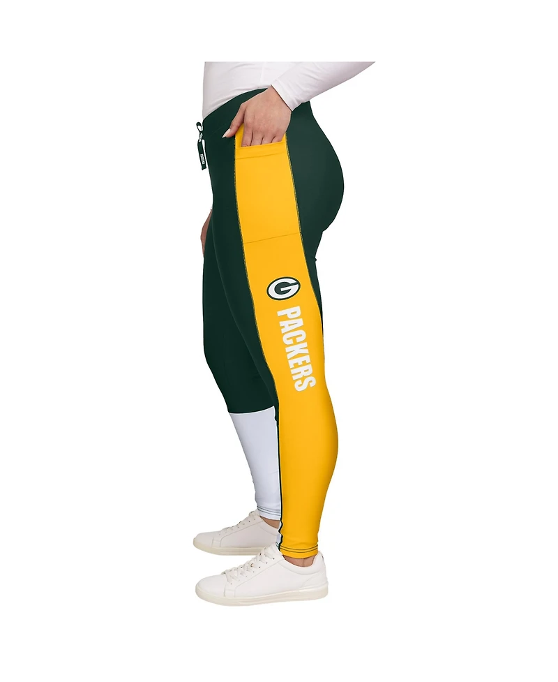 Wear by Erin Andrews Women's Green Bay Packers Color-block Leggings