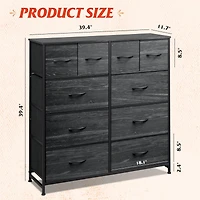 Wlive Fabric Dresser for Bedroom Storage Drawer UnitDresser with 10 Deep Drawers Office College Dorm