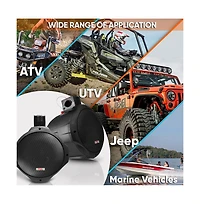 Pyle 8" Marine Wakeboard Tower Speakers - 300W Waterproof, Dual Bullet Style, Black (PLMRB85)